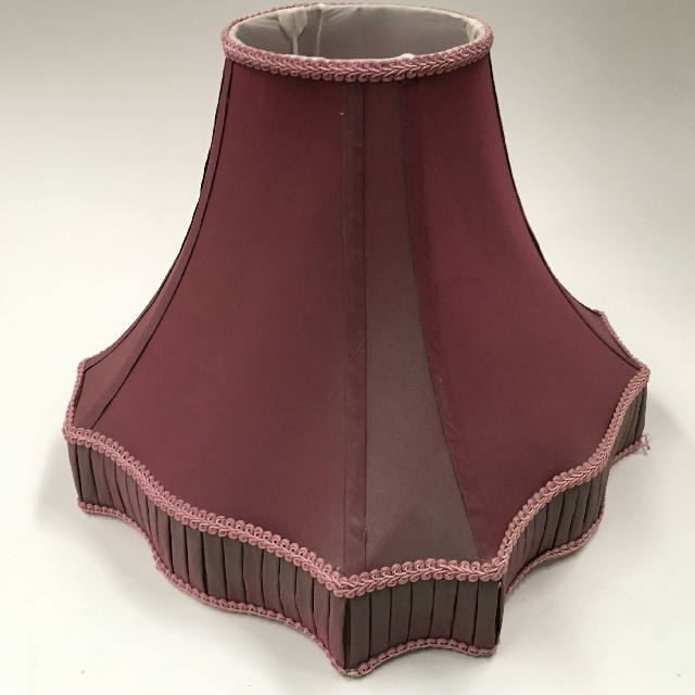 LAMPSHADE, Empire Style Square (Large) - Purple Silk w Pleat Detail